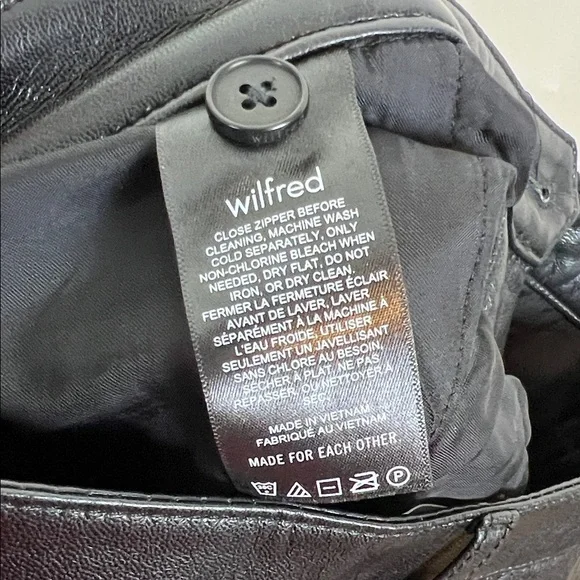 NWT Wilfred Beatrix Faux Leather Pant High Rise Flare Black 0 - Picture 12 of 13